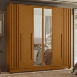 Guarda Roupa Casal 237cm com Espelho Vinna A02 Cinamomo - Mpozenat