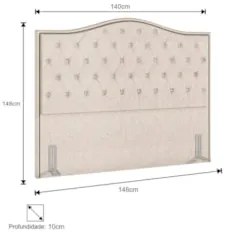 Cabeceira Cama Box Casal 140cm Siena Z37 Linho Cru - Mpozenato
