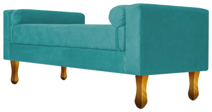 Recamier Félix Casal 140cm Suede Azul Turquesa - ADJ Decor