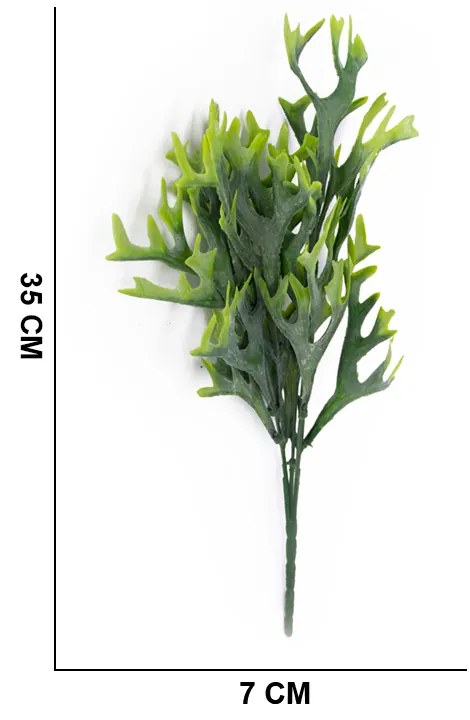 Folha Artificial Chifre De Veado com Powder para Sala Verde 35 cm F04 - D'Rossi