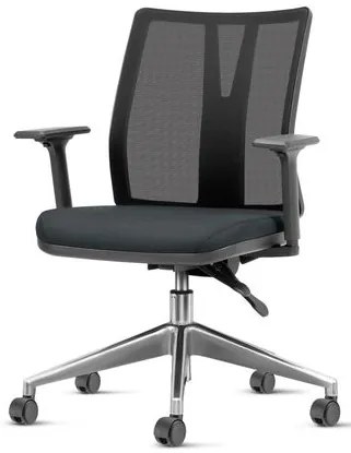 Cadeira Addit Assento Courissimo Preto com Base Piramidal em Aluminio - 54121 Sun House
