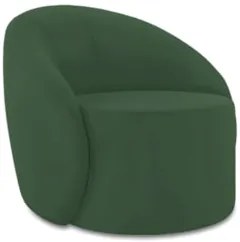 Poltrona Sala Decorativa Redonda 91cm Steve Veludo Verde I01  - Mpozen