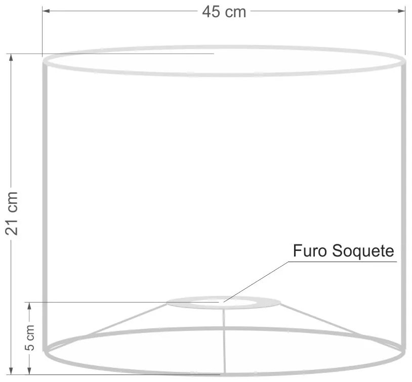 Cúpula abajur cilíndrica cp-8020 Ø45x21cm azul bebê