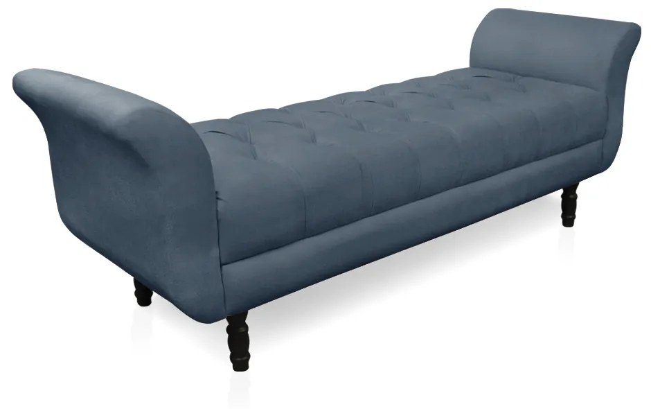 Recamier Olinda Suede 160 cm Pés Torneados Tabaco - D'Rossi - Azul Marinho