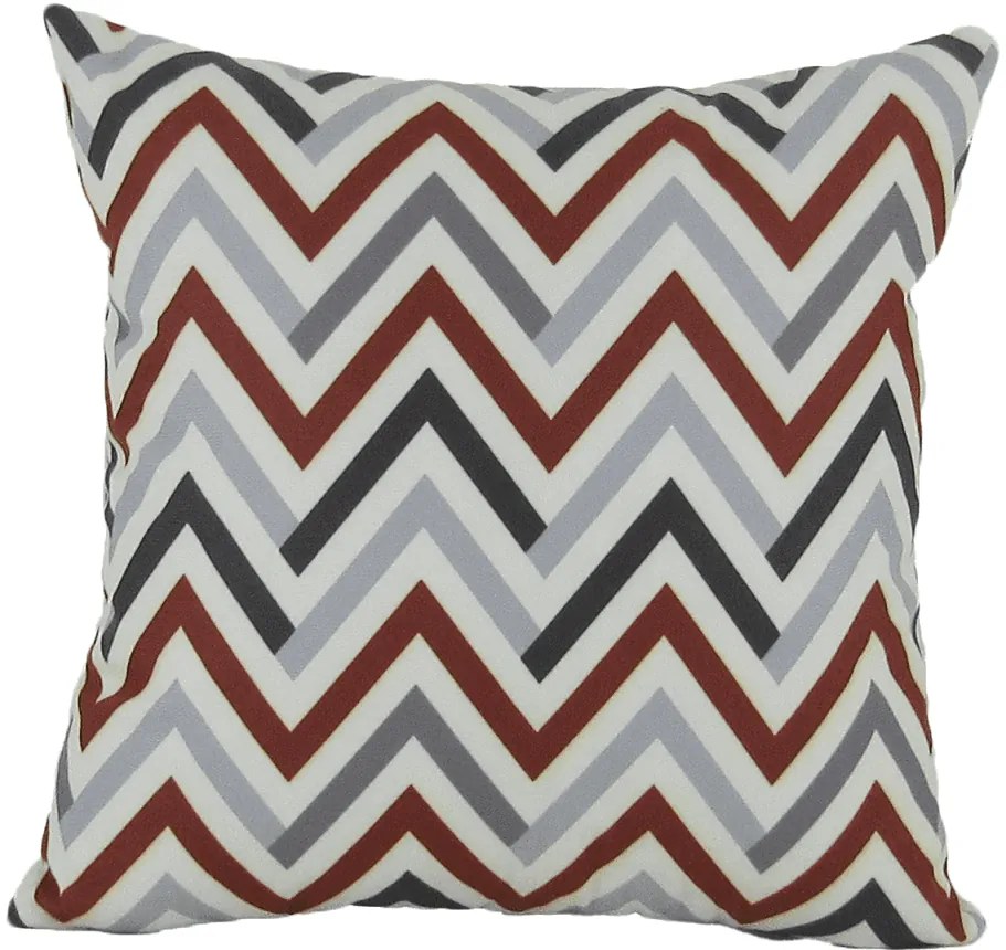 Capa almofada LYON Veludo estampado Chevron cinza e Terracota 50x50cm