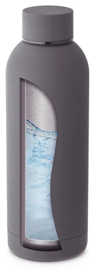 Squeeze Emborrachado Aço Inox 550ml - Cinza