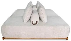 Sofá 4 Lugares Ilha 2 Módulos 180cm Viero S06 Boucle Bege - Mpozenato