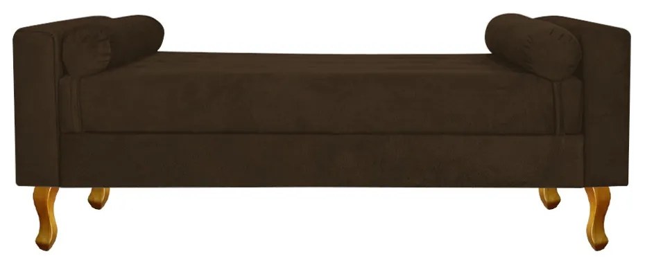Recamier Baú Félix Solteiro 120cm Suede Marrom - ADJ Decor