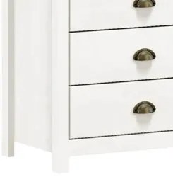 Cômoda para Quarto 8 Gavetas Estilo Americano 125cm Lázio F07 Branco/C