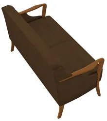 Poltrona Namoradeira 2 Lugares 135cm Capitonê Lapa M22 Veludo Marrom -