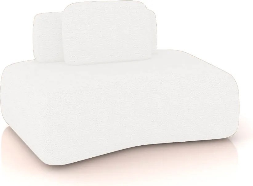 Sofá Módulo Canto 175cm Orgânico Sala Berlim Bouclê K01 - D'Rossi - Off White