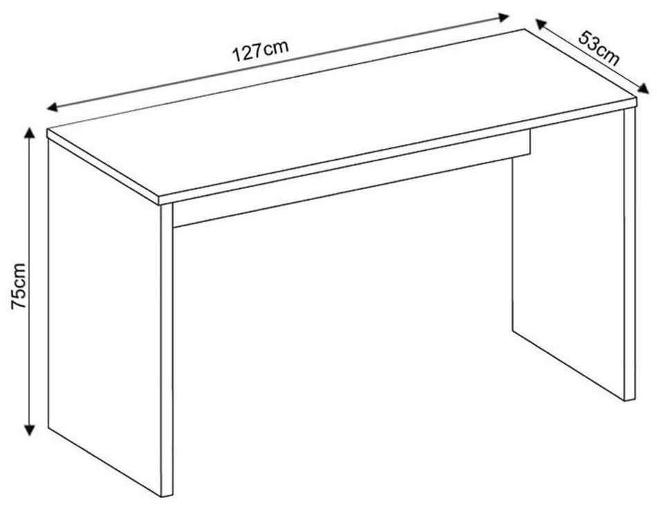 Mesa para Escritório Home Office Sem Gaveta Emma Preto Texturizado G47 - Gran Belo