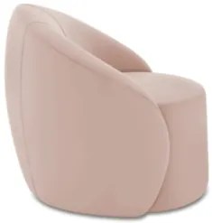 Poltrona Sala Decorativa Redonda 91cm Steve Veludo Rose I01 - Mpozena