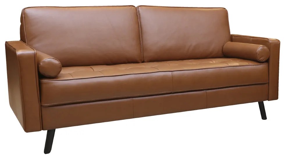 Conjunto Sofá de Couro 2 e 3 lugares Vancouver M06 Cor Conhaque 457 - ADJ DECOR