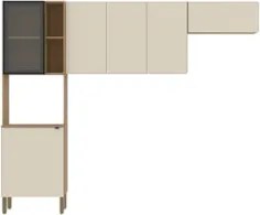 Armário de Cozinha Compacta 251cm Laura Plus Soft/Freijó Z06 - Mpozena