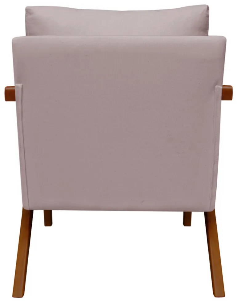 Poltrona Decorativa Amber Base De Madeira Veludo Crepe