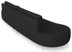 Sofá 4 Lugares 240cm Orgânico Pé Ferro Nagai Veludo Preto Z55 - Mpozen