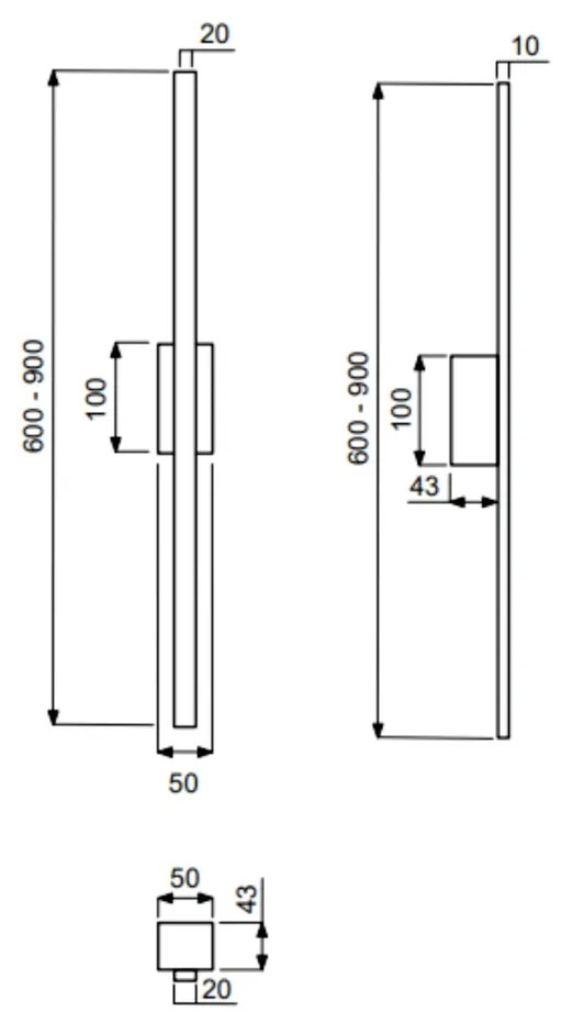 Arandela Lineare 90Cm Led 15W 3000K Bivolt Branco - Usina Imports Ui20... (Branco)