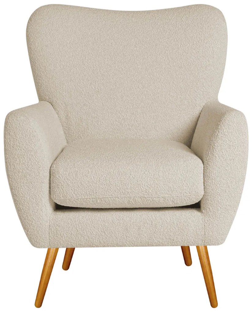 Poltrona Decorativa Luxo Moderna Sala de Estar Recepção Amélia Bouclé