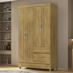 Guarda Roupa Solteiro 103cm Com 4 Portas Ideal Nature - Vila Rica