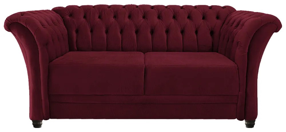 Namoradeira Chesterfield Sofia Suede Bordô - ADJ Decor