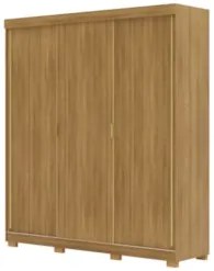 Guarda Roupa Casal 200cm 3 Portas Porto Flex Nature/Alasca - Vila Rica