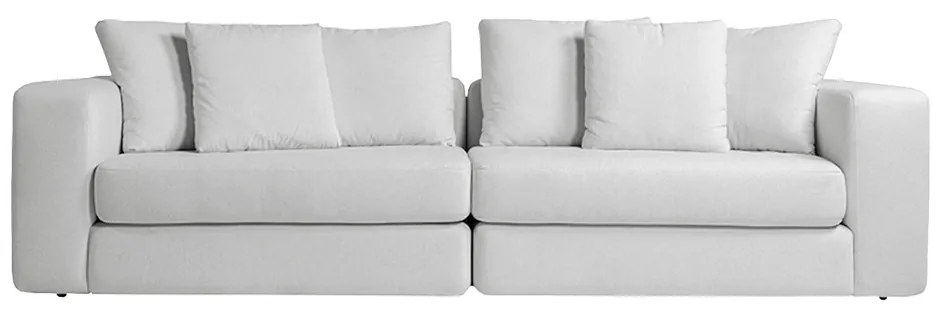Sofá Modulado Sala de Estar Trento 216cm com Almofadas Soltas Linho Cinza G92 - Gran Belo