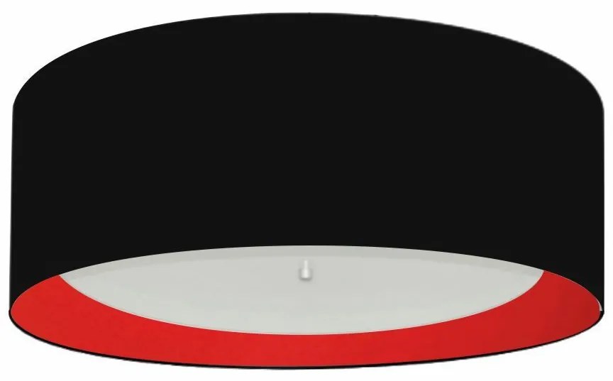 Plafon Para Sala Cilíndrico SL-3008 Cúpula Cor Preto Vermelho