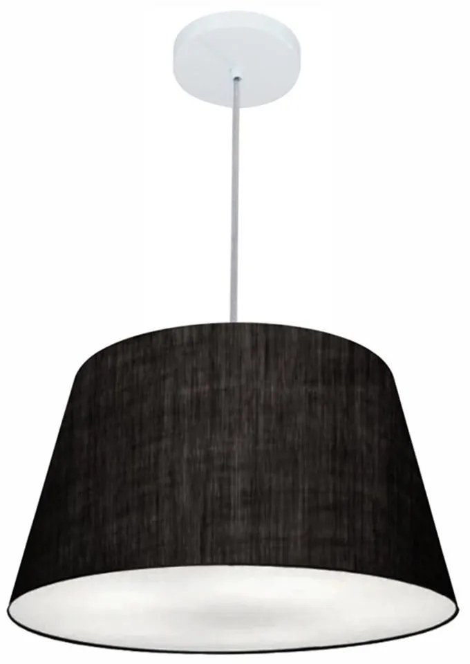 Lustre Pendente Cone Md-4021 Cúpula em Tecido 21/40x30cm Preto - Bivolt