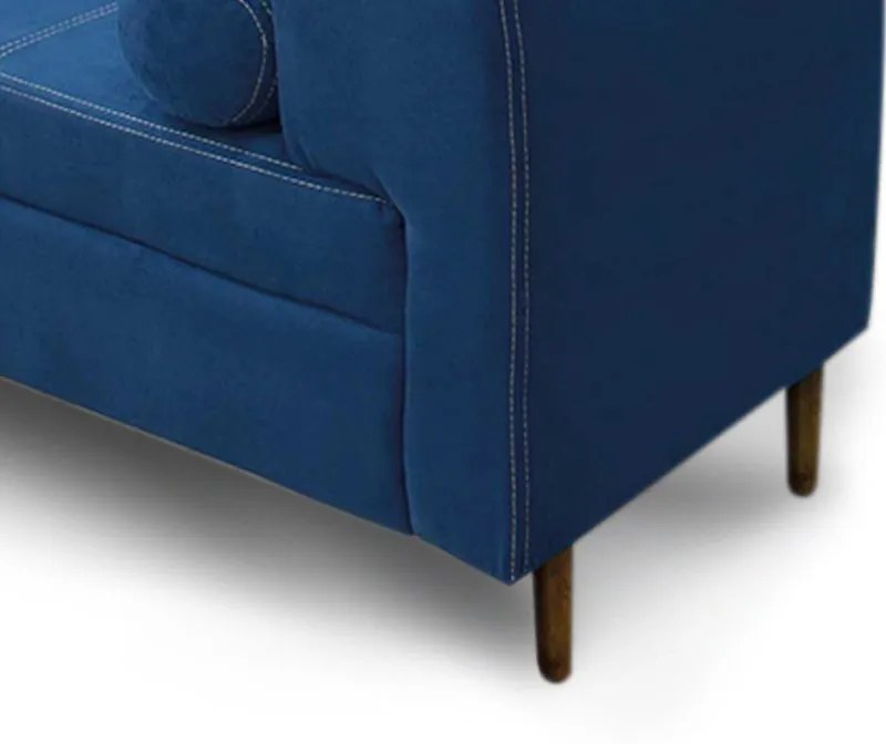 Recamier Casal Queen 160cm Turim Veludo Azul - Simbal - Azul