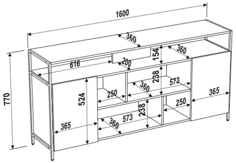 Rack Para Tv Sala Com 7 Prateleiras Multifuncional - Vermont