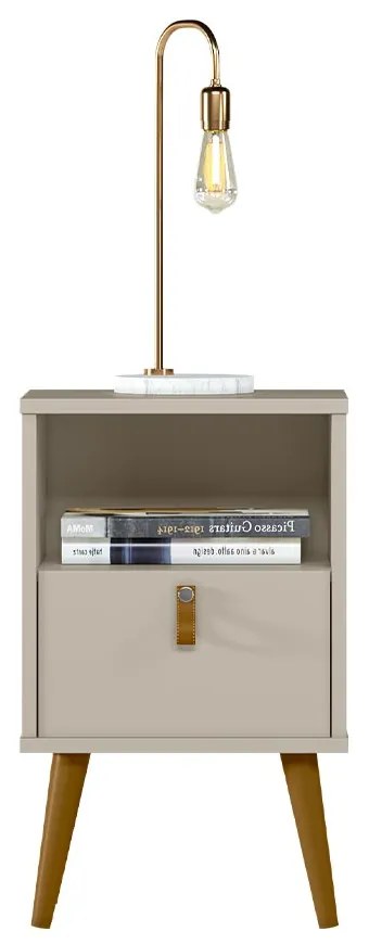 Mesa de Cabeceira com Gaveta Ilhéus Off White G77 - Gran Belo