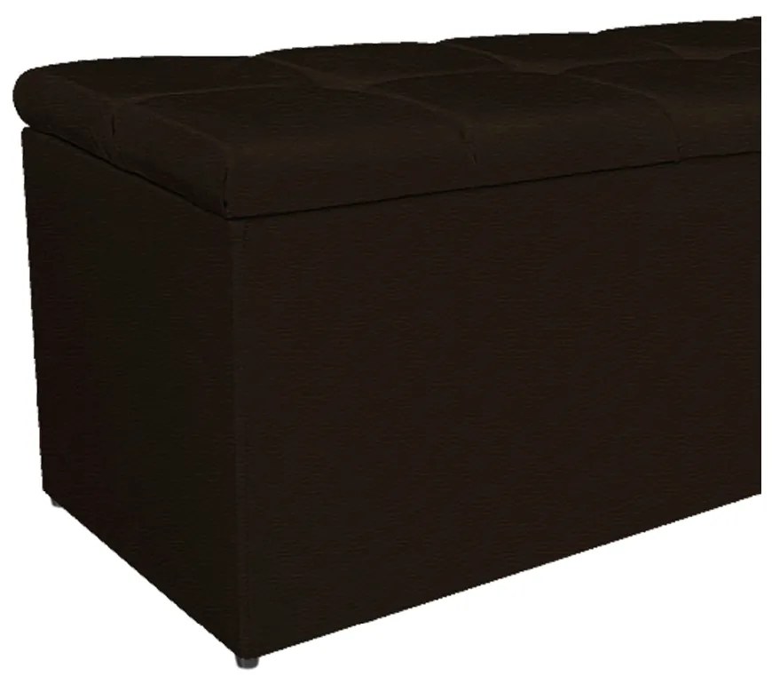 Calçadeira Estofada Manchester 90 cm Solteiro Corano Marrom - ADJ Decor