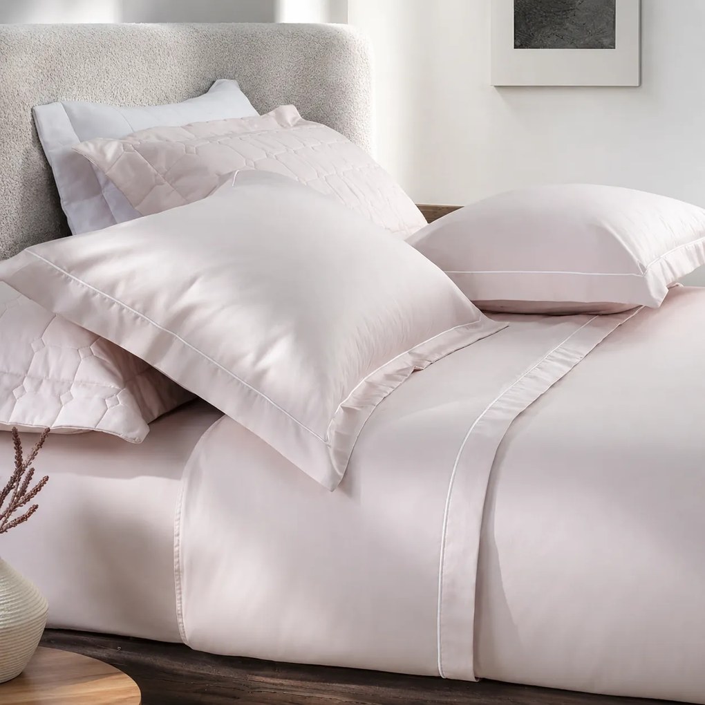 Jogo 2 Fronhas Kacyumara 200 Fios Festone Classico 50x70cm - Rose  Rose