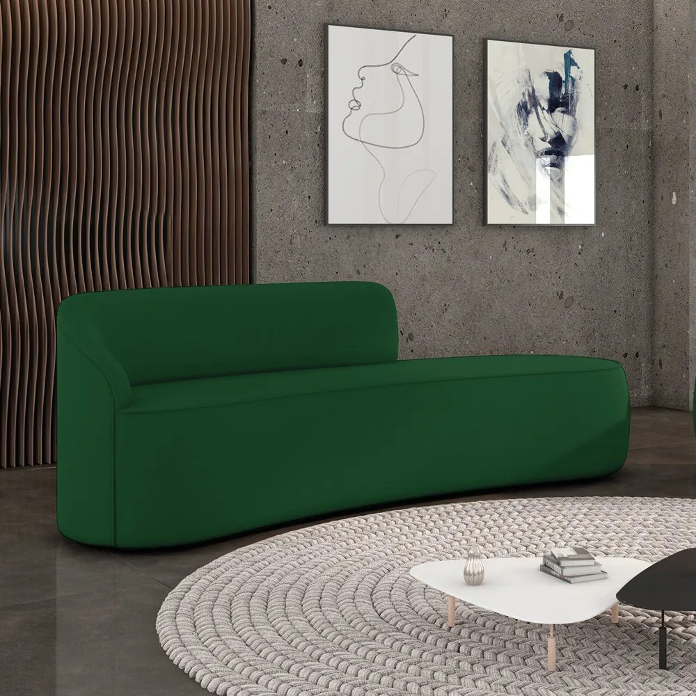 Sofá 4 Lugares Orgânico 220 cm Morgan Suede D03 - D'Rossi - Verde