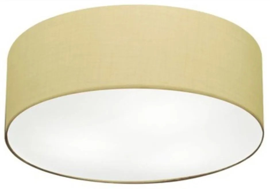 Plafon Cilíndrico Md-3057 Cúpula em Tecido 55x15cm Algodão Crú - Bivolt