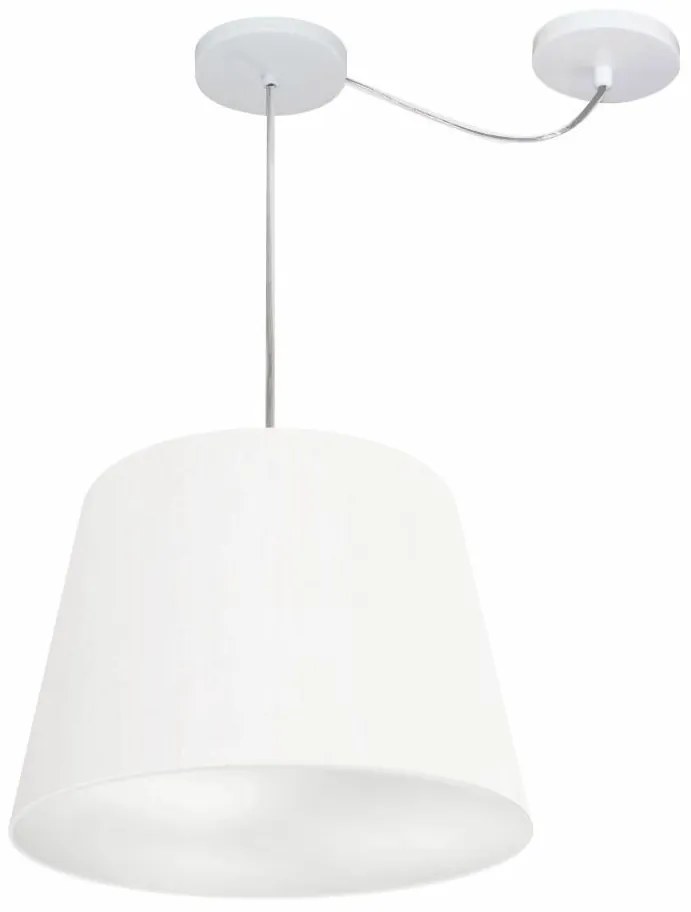 Lustre Pendente Cone Com Desvio Md-4280 Cúpula  30/30x40cm Branco - Bivolt