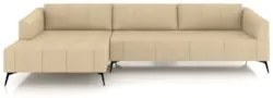 Sofá 5 Lugares 326cm Com Chaise Esquerdo Eko Couro Bege Z55 - Mpozenat
