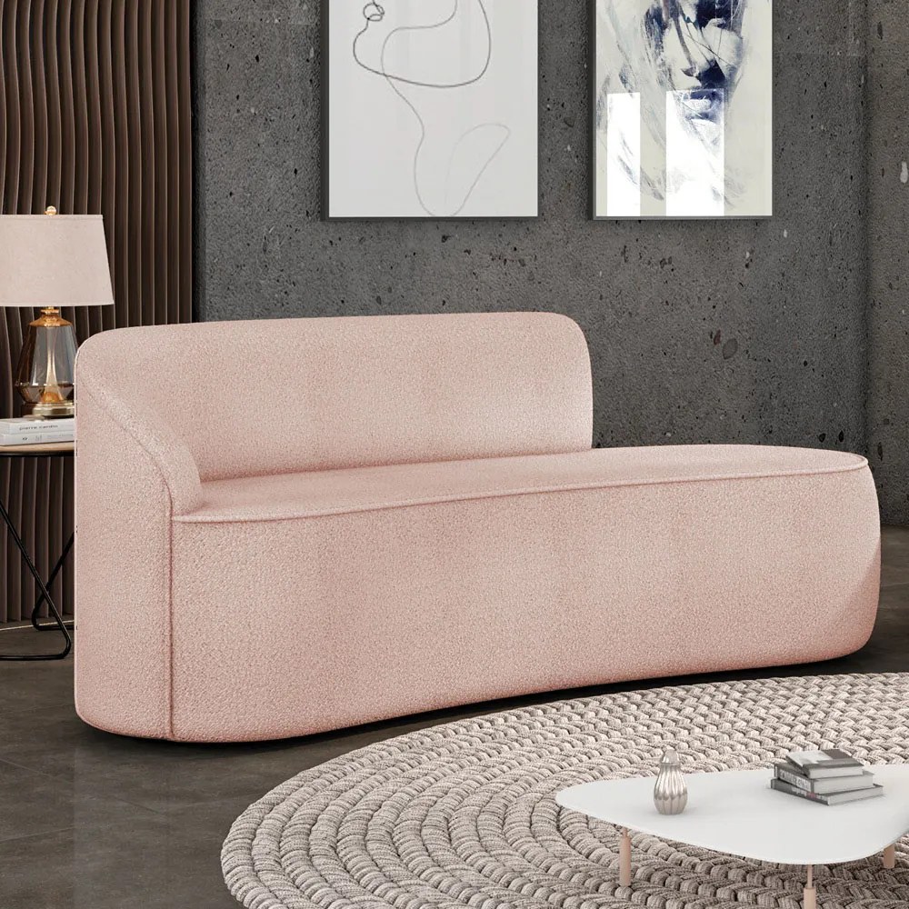 Sofá 2 Lugares Orgânico 140 cm Morgan Bouclê D03 - D'Rossi - Rose