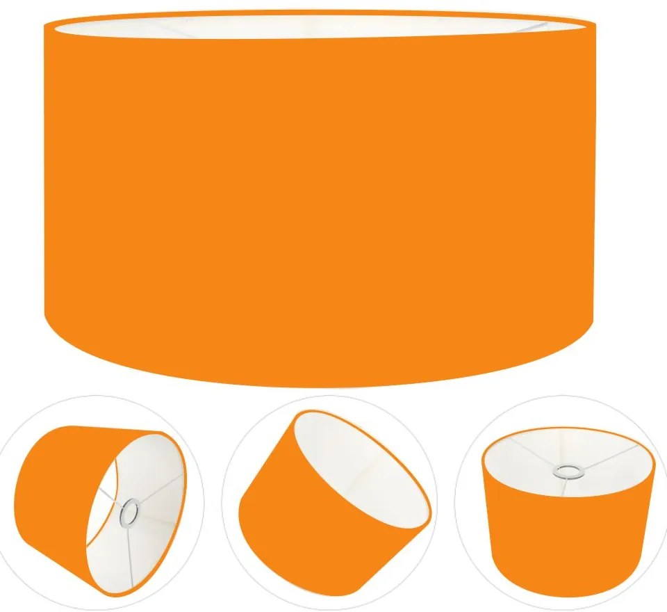 Cúpula Abajur Cilíndrica Cp-7024 Ø50x25cm Laranja