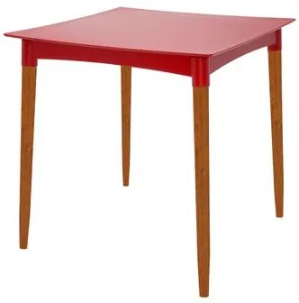 Mesa Tramontina Diana em Polipropileno Vermelho 70cm Pernas de Madeira