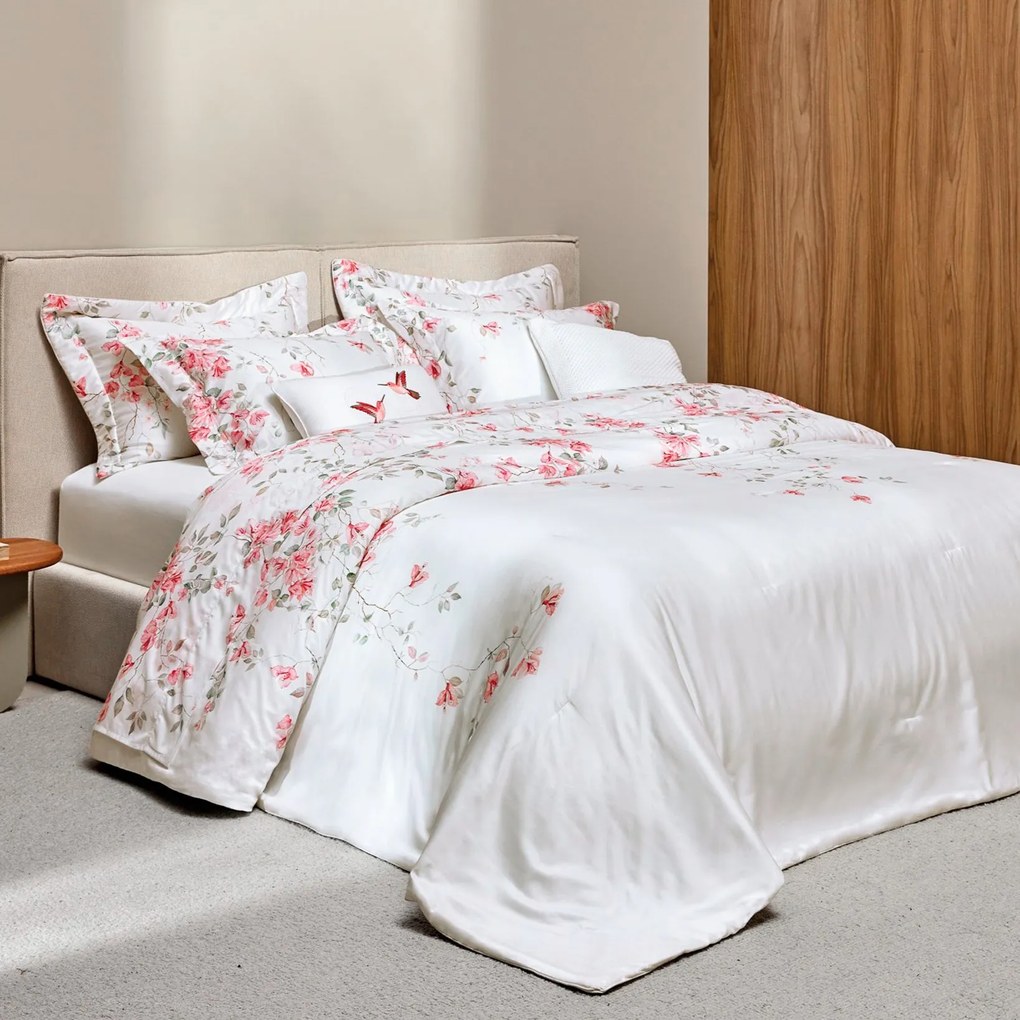 Colcha c/ 2 Porta Travesseiros Trussardi Cetim 300 Fios Venere - Casal  Casal
