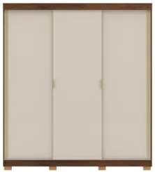 Guarda Roupa Casal 200cm 3 Portas Porto Flex Imbuia/Fendi - Vila Rica