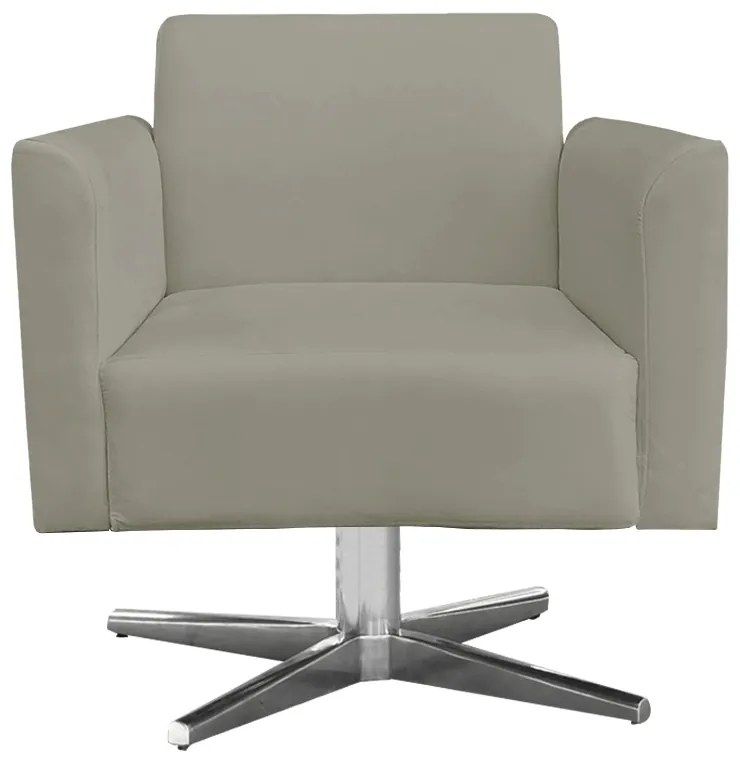 Kit 02 Poltronas Giratória Marisa Suede Base Cromada D03 - D'Rossi - Marrom Rato