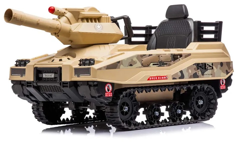 Carrinho Elétrico Mini Tanque com Som Luz e Disparador de Munição Camuflado Amarelo G31 - Gran Belo
