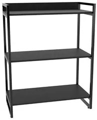 Kit 2 Estantes Livreiro Prisma Estilo Industrial 80cm 3 Prateleiras C0