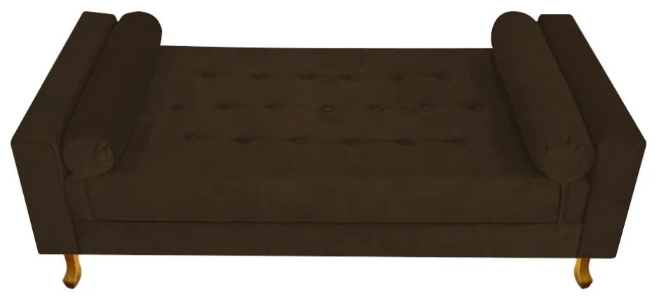 Recamier Félix Solteiro 90cm Suede Marrom - ADJ Decor