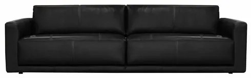 Sofá Aser 2 Lugares Fixo Couro Preto 260cm - 69822 Sun House