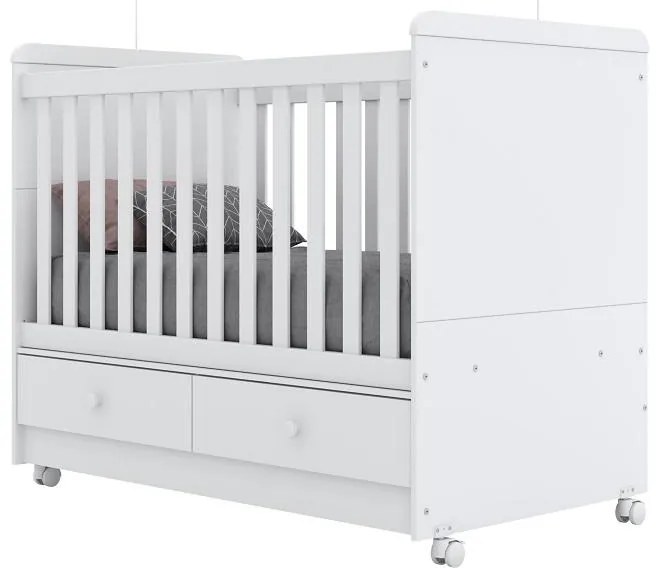Berço Mini Cama Aquarela 2 Gavetas - Branco