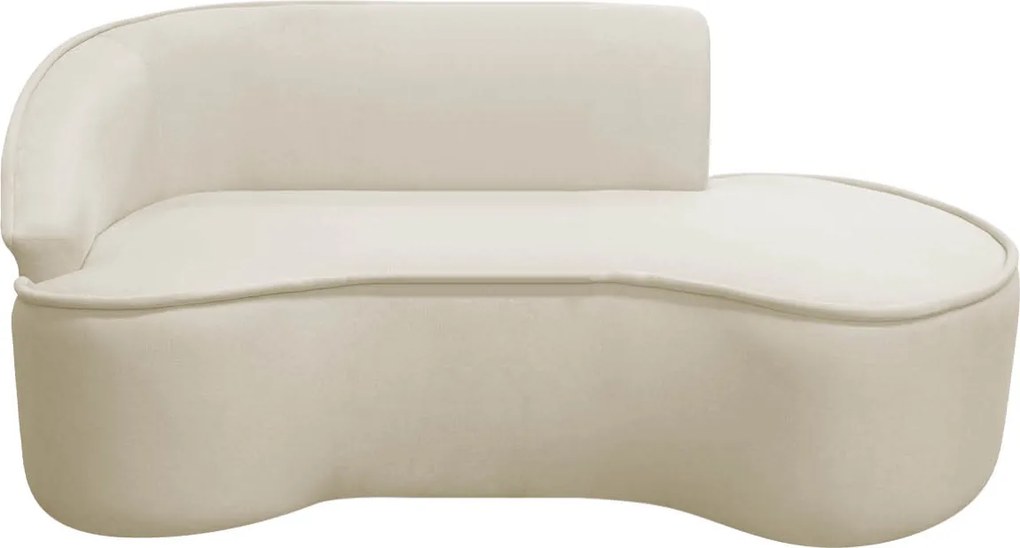 Divã Recamier Curvo Sala de Estar Recepção Marrocos 200cm Lado Direito Bouclé